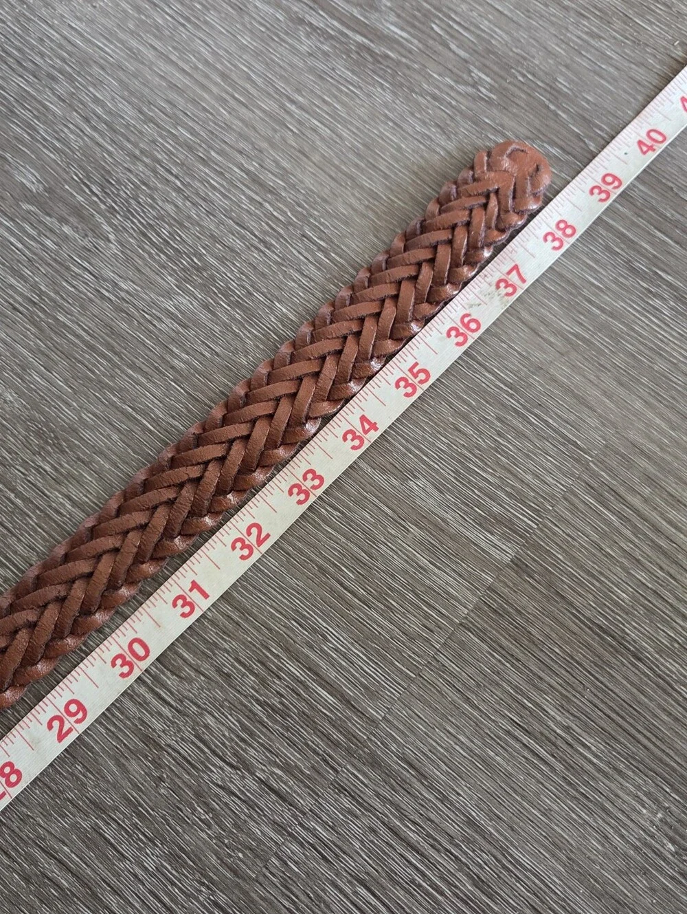 Brown Braided Leather Belt - 32